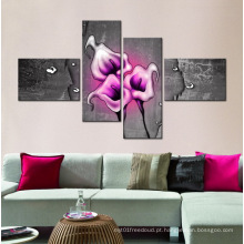 Pinturas modernas da flor do painel da lona 4